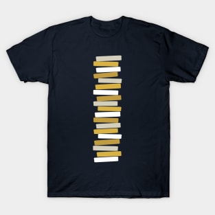 Mid Century Modern Atomic Stacked Blocks Navy, Mustard T-Shirt